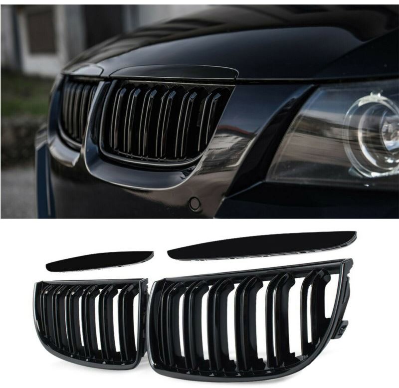 PROTEC Predná maska BMW E90/E91 2005 – 2008 čierna lesklá