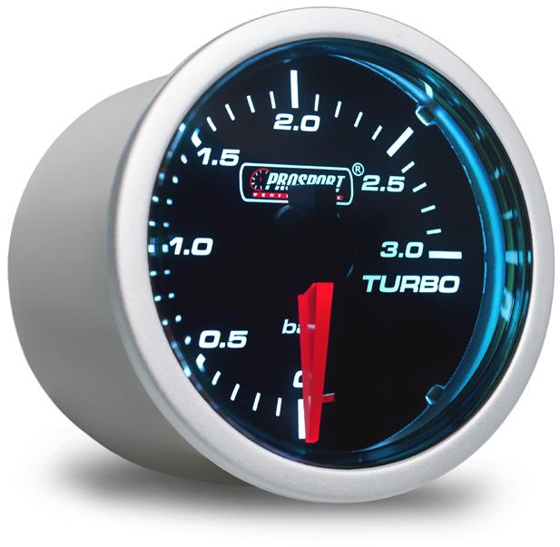 Prosport Performance Prídavný budík radu Smoke, meraná hodnota tlak turba do 3 barov