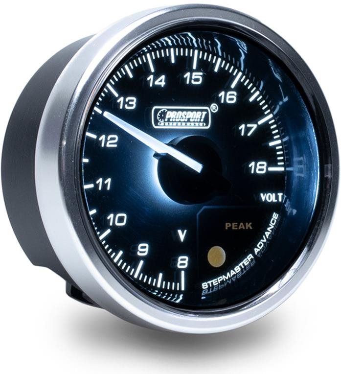 Prosport Performance Prídavný budík radu Supreme, meraná hodnota voltmeter