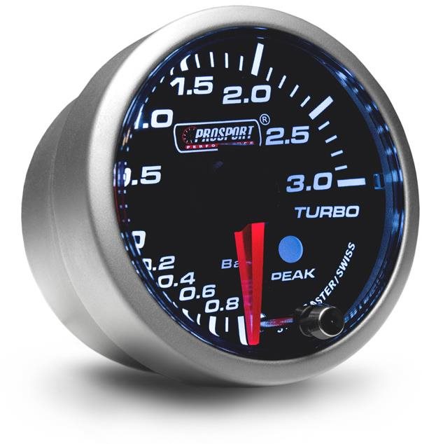 Prosport Performance Prídavný budík radu Premium, meraná hodnota tlak turba do 3 barov