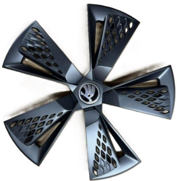 Škoda Kryt hliníkového disku na 17" čierna-matná