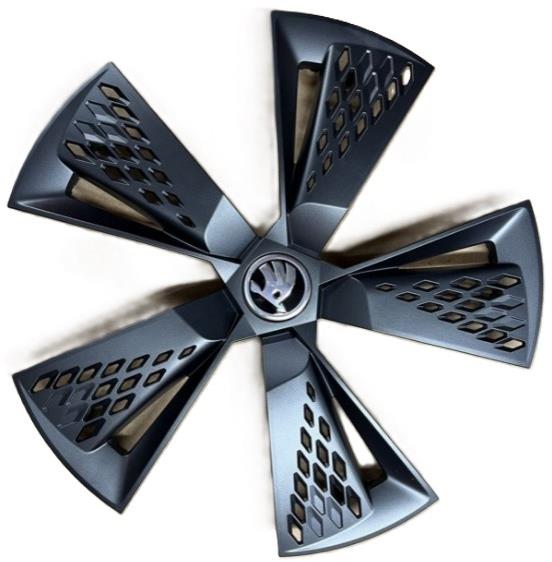 Škoda Kryt hliníkového disku na 18" PROCYON čierna-matná