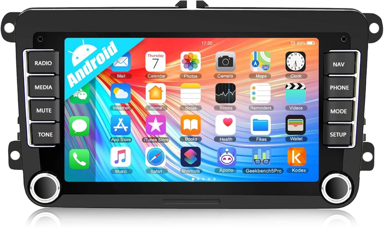 ESSGOO Android 7" rádio, handsfree – Seat Škoda, Volkswagen, Jetta, Tiguan, transportér T5, T6