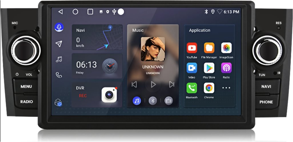 Ossuret 2Din Autorádio Fiat Grande Punto Linea 2007 – 2012 s Android Auto, CarPlay, 2 + 32 GB