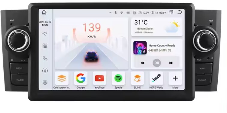 Ossuret 2Din Autorádio Fiat Grande Punto Linea 2007 – 2012 s Android Auto, CarPlay, 8 + 128 GB