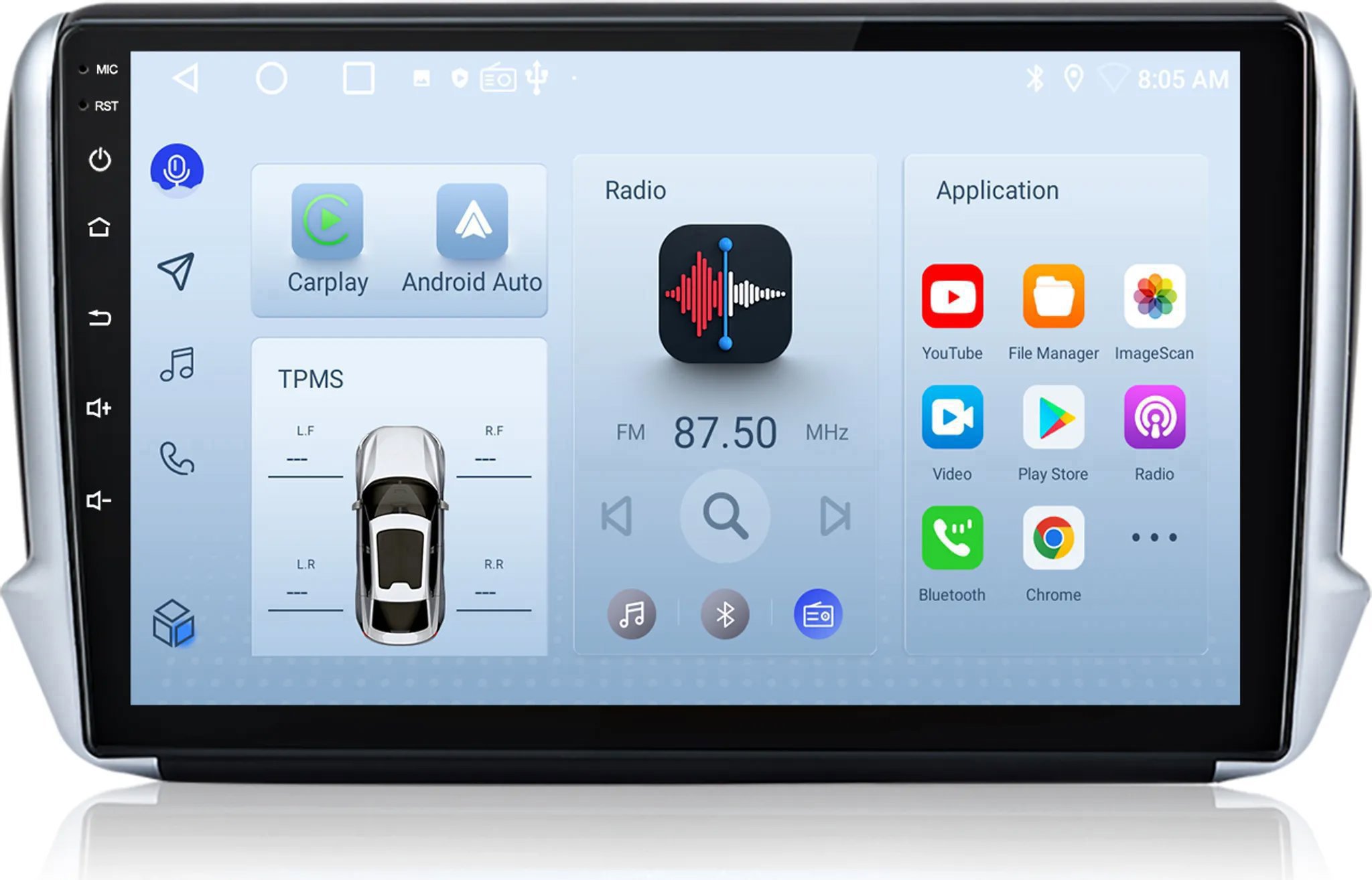 Ossuret Autorádio Peugeot 2008 2013 – 2017, CarPlay, Android, GPS, WiFi, DAB+, RDS