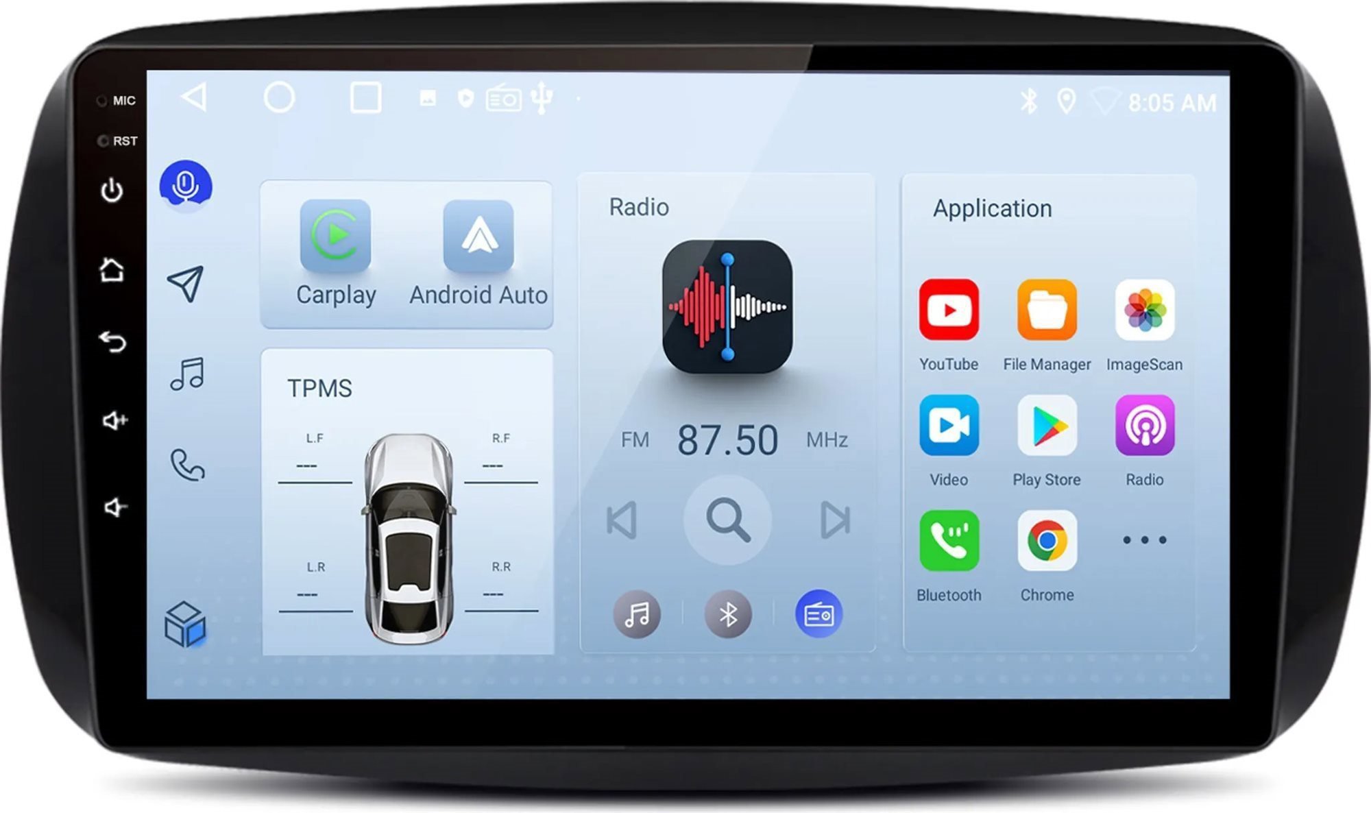 Ossuret Autorádio Smart 453 ForTwo 2015 – 2019, CarPlay, Android, GPS, WiFi, DSP, DAB+, RDS