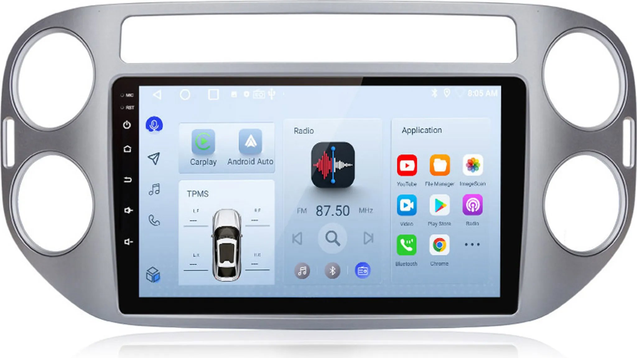 Ossuret Autorádio VW Tiguan od 2007, CarPlay, Android, GPS, WiFi, DSP, DAB+, RDS