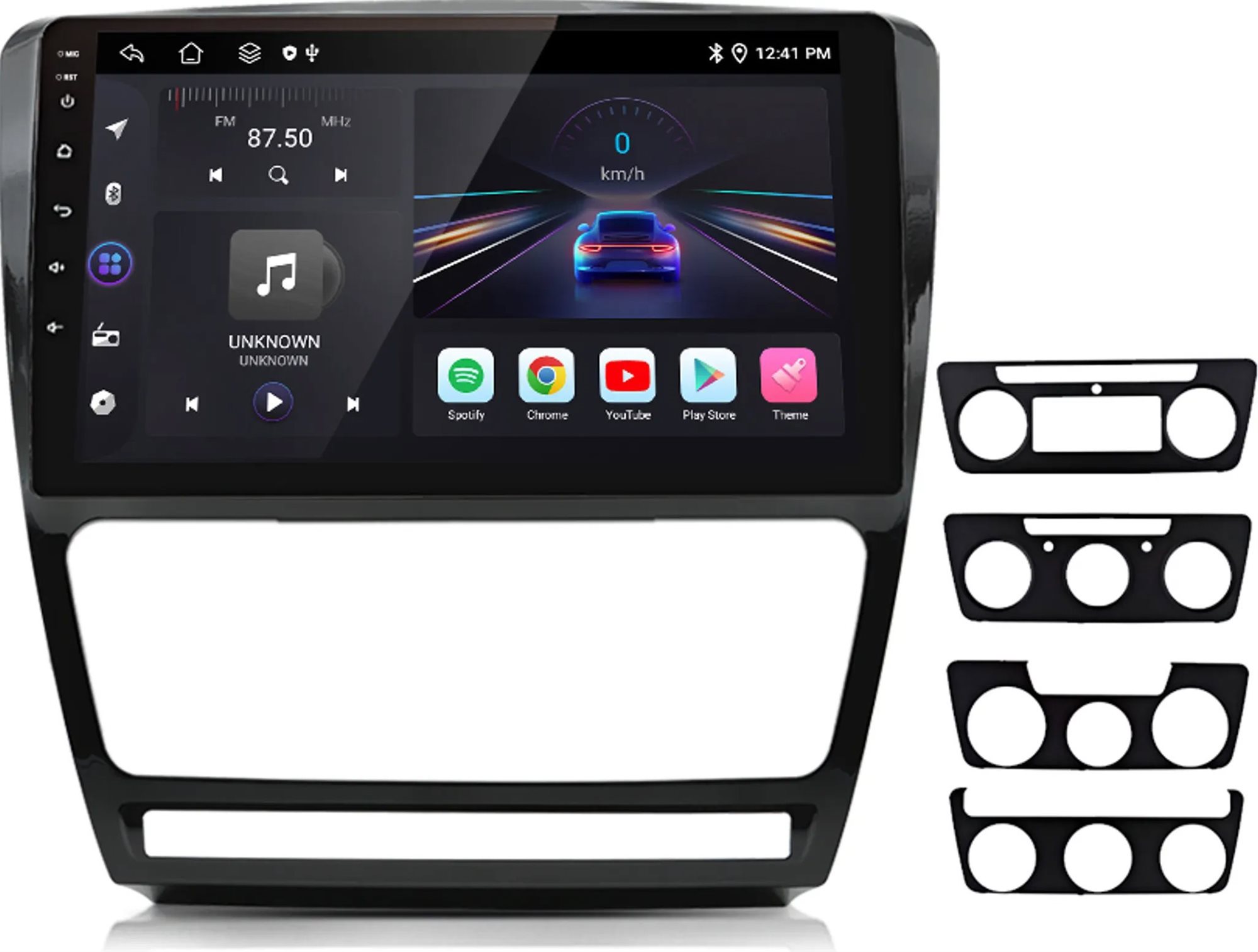 Ossuret 4+32GB Autorádio Škoda Octavia II 2008 – 2013, CarPlay, Android 13, GPS, WiFi, FM, Rámik