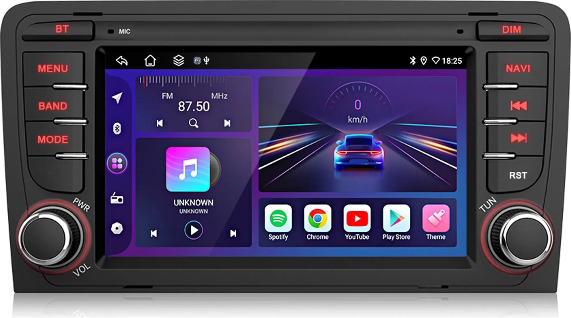 Ossuret Autorádio Audi A3 8P S3 RS3 2003 – 2012, CarPlay, Android 13, GPS, WiFi, Bluetooth, DAB+