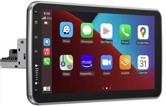 Essgoo Univerzálna 1din Autorádio, otočná obrazovka, 4 GB RAM s CarPlay a Android Auto