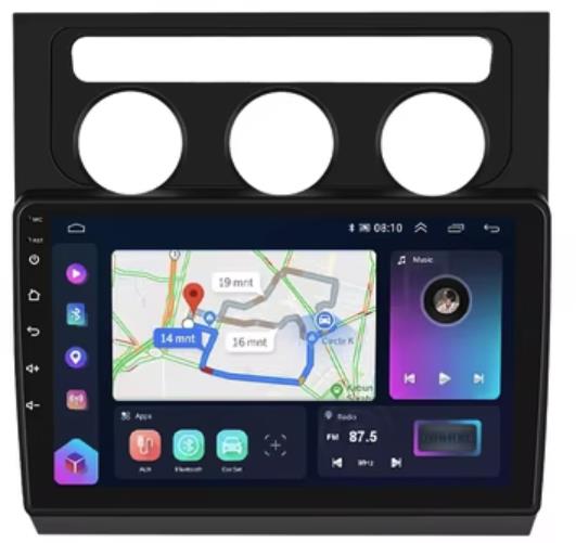 Ossuret Volkswagen Touran 2004-2018 s CarPlay, Android Auto – čierny rámik