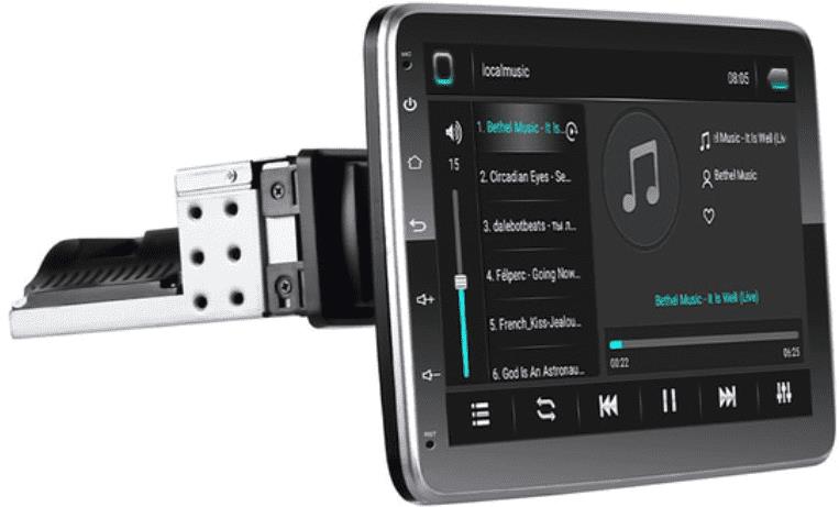 PODOFO 1din Otočné Autorádio Android 12, WiFi GPS USB, Android rádio s GPS navigáciou, Bluetooth