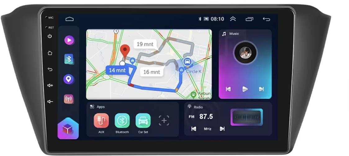 Ossuret 8GB Autorádio Škoda Fabia mk3 III. generácia 2015 – 2019, Android Auto, CarPlay, Bluetooth, GPS