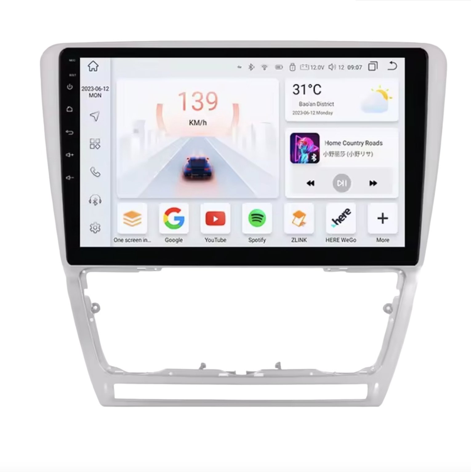 OSSURET Autorádio pre Škoda Octavia mk2, 2. generácie, 8 + 64 GB, CarPlay, strieborný rámik