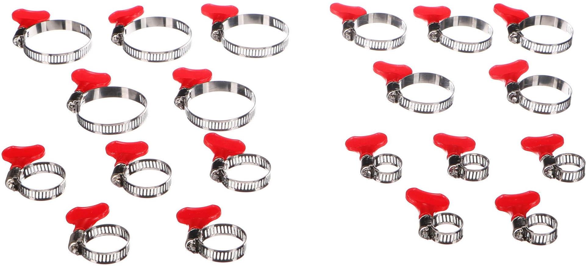 SIXTOL Mechanic Connect Sada 20 Hadicová spona s motýlikom, 10 – 44 mm, 20 ks