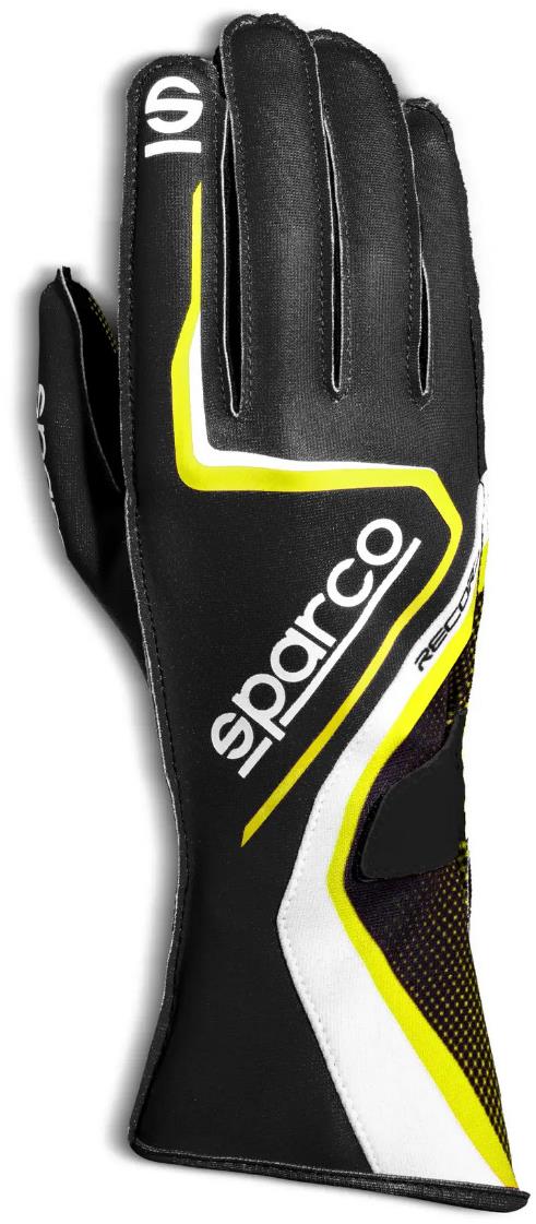 Sparco Kartingové rukavice Record s vonkajším švom, čierno-žlté, veľ. 9