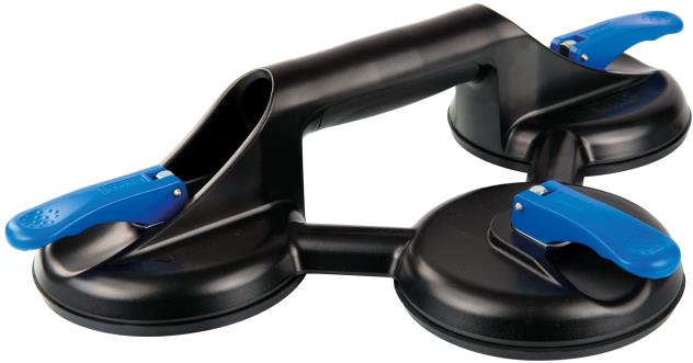 STROXX Trojbodová prísavka na sklo, nosnosť 90 kg, priemer príchytiek 120 mm