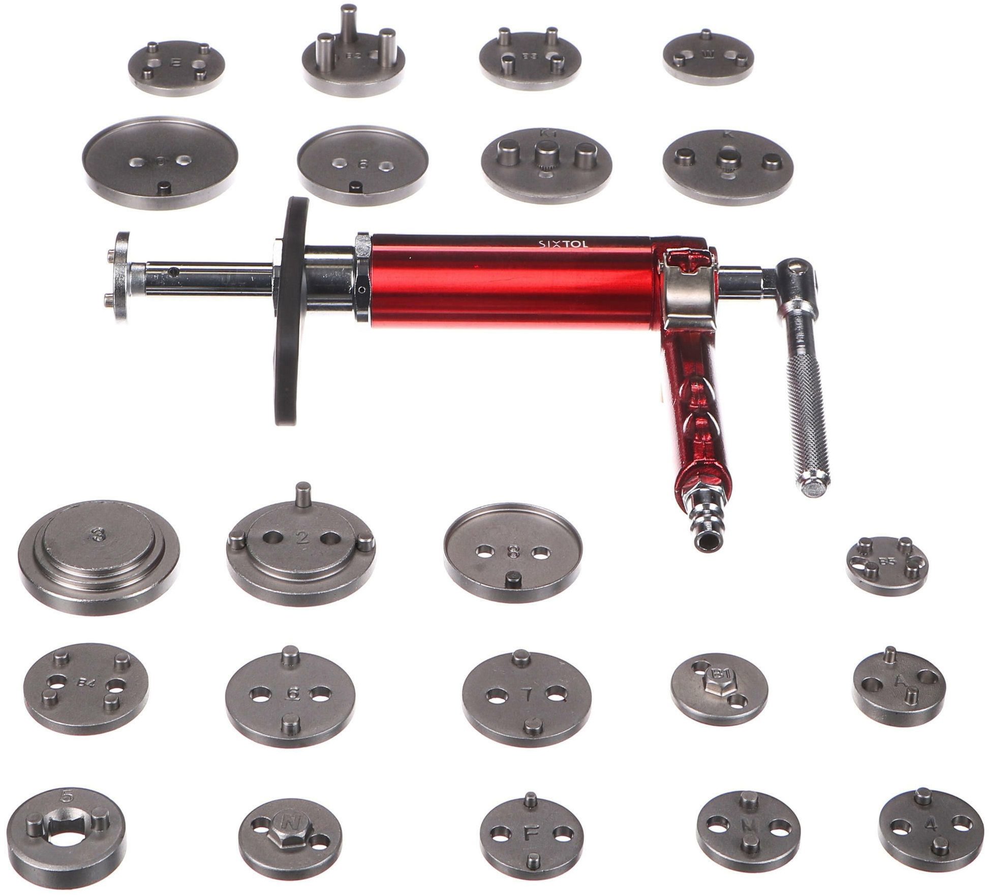 SIXTOL Mechanic Brake Set Pneu 23 pneumatický stlačovák brzdových piestov, 23 ks