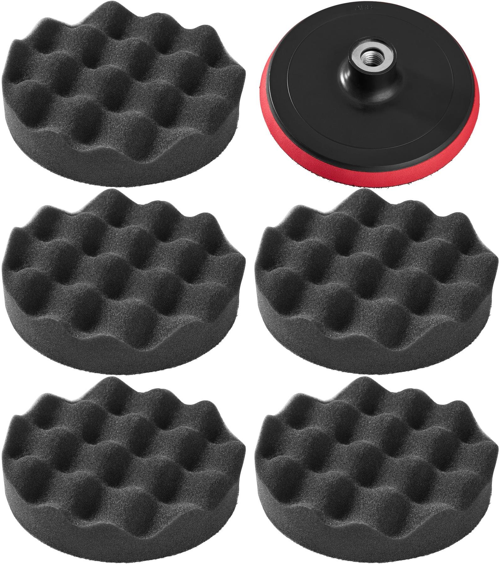 5 leštiacich hubiek 150 mm vaflové vrátane leštiaceho padu 150 mm