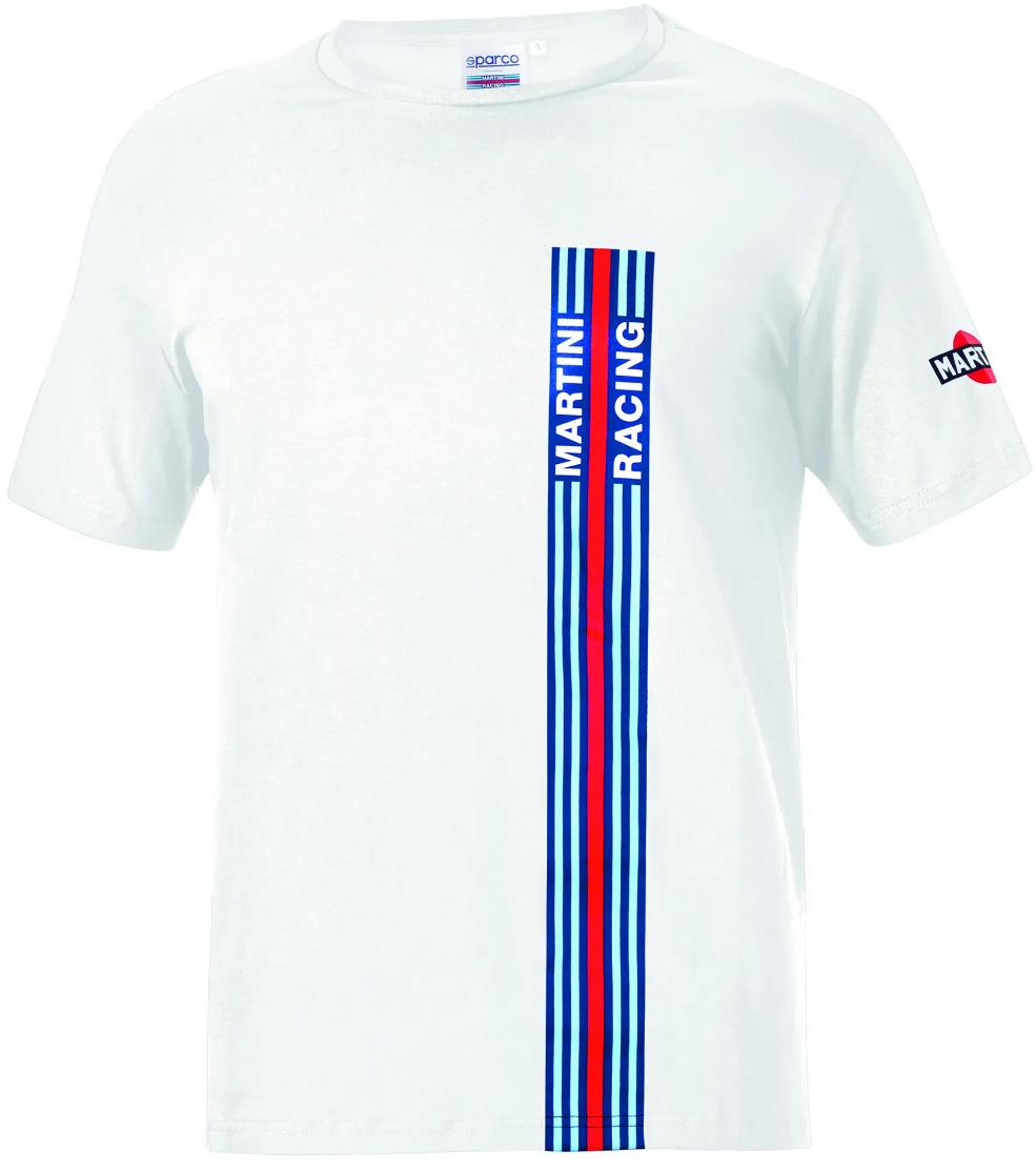 Sparco tričko s pruhmi Martini Racing, farba biela, veľkosť S