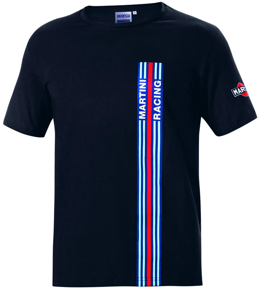 Sparco tričko s pruhmi Martini Racing, farba čierna, veľkosť M
