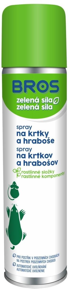 BROS Rodenticid ZELENÁ SILA – sprej proti krtkom a hrabošom, 400 ml