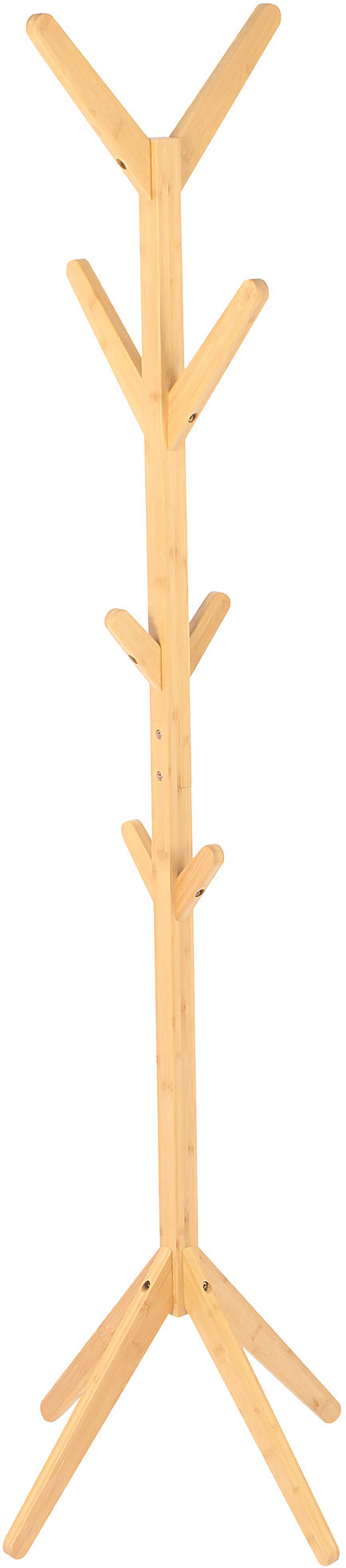 Vešiak drevený stojanový, 177 cm, masív bambus, prírodný odtieň