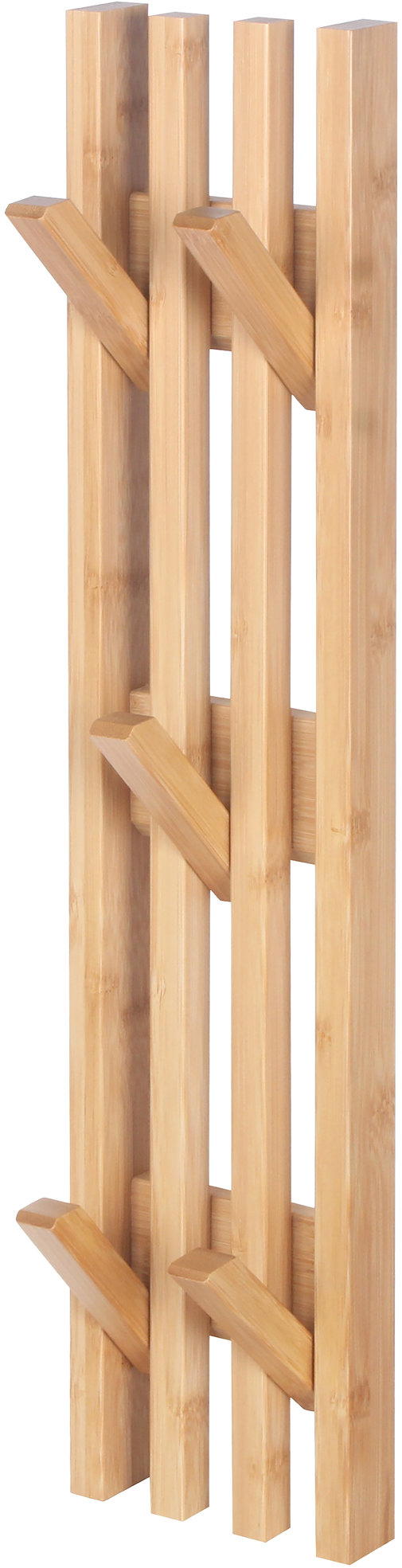 Nástenný vešiak, 60 cm, skladací, masív bambus, prírodný odtieň