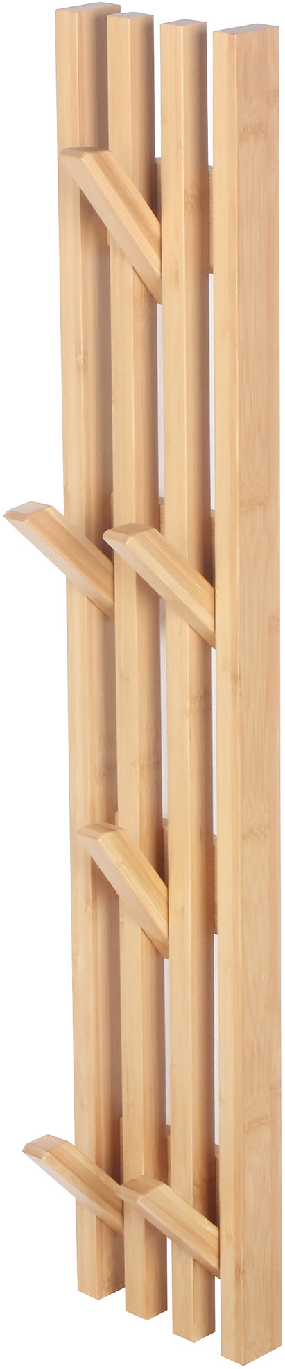 Nástenný vešiak, 80 cm, skladací, masív bambus prírodný odtieň