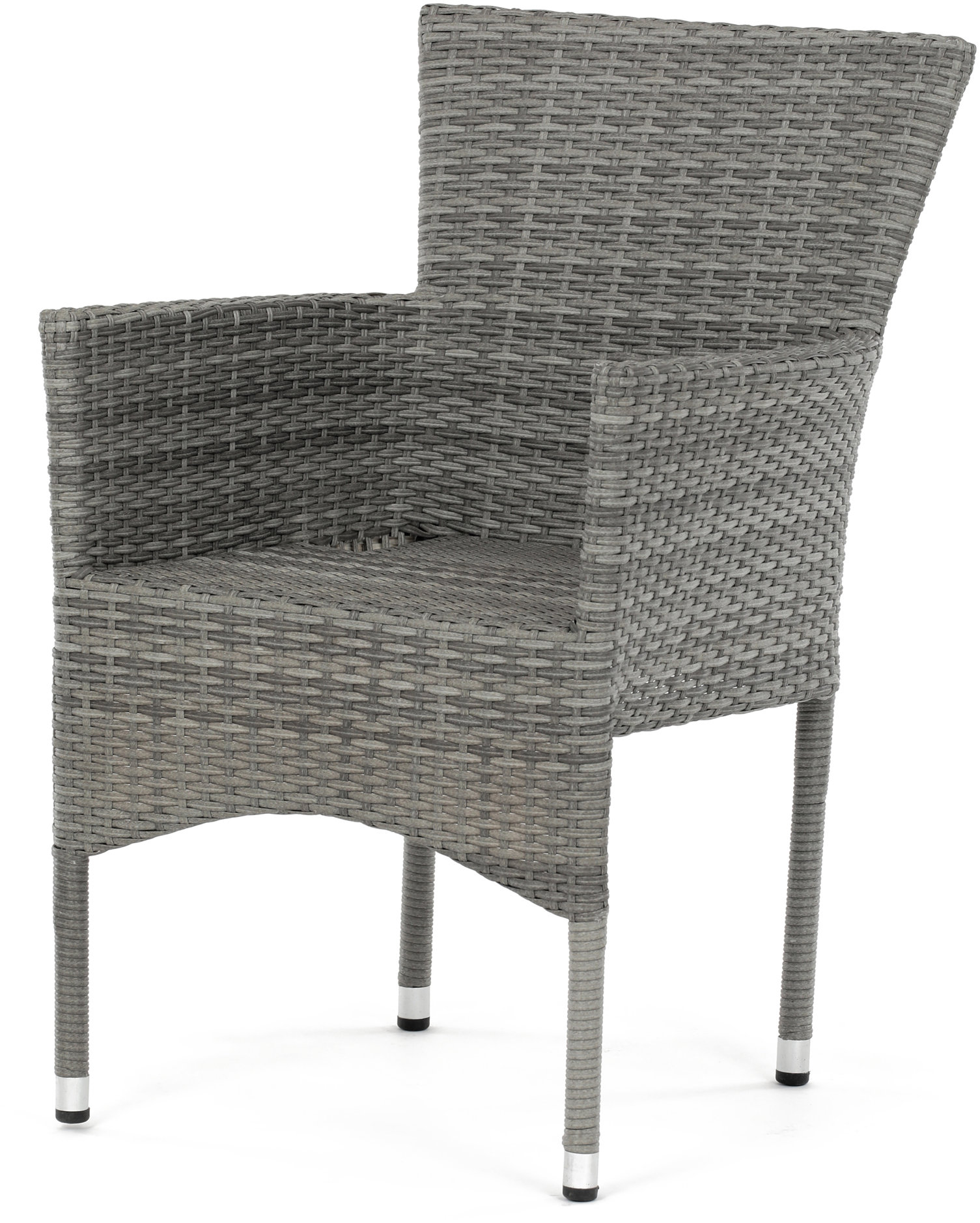 Autronic Stolička záhradná Sento, sivý umelý ratan, kov, stohovateľná