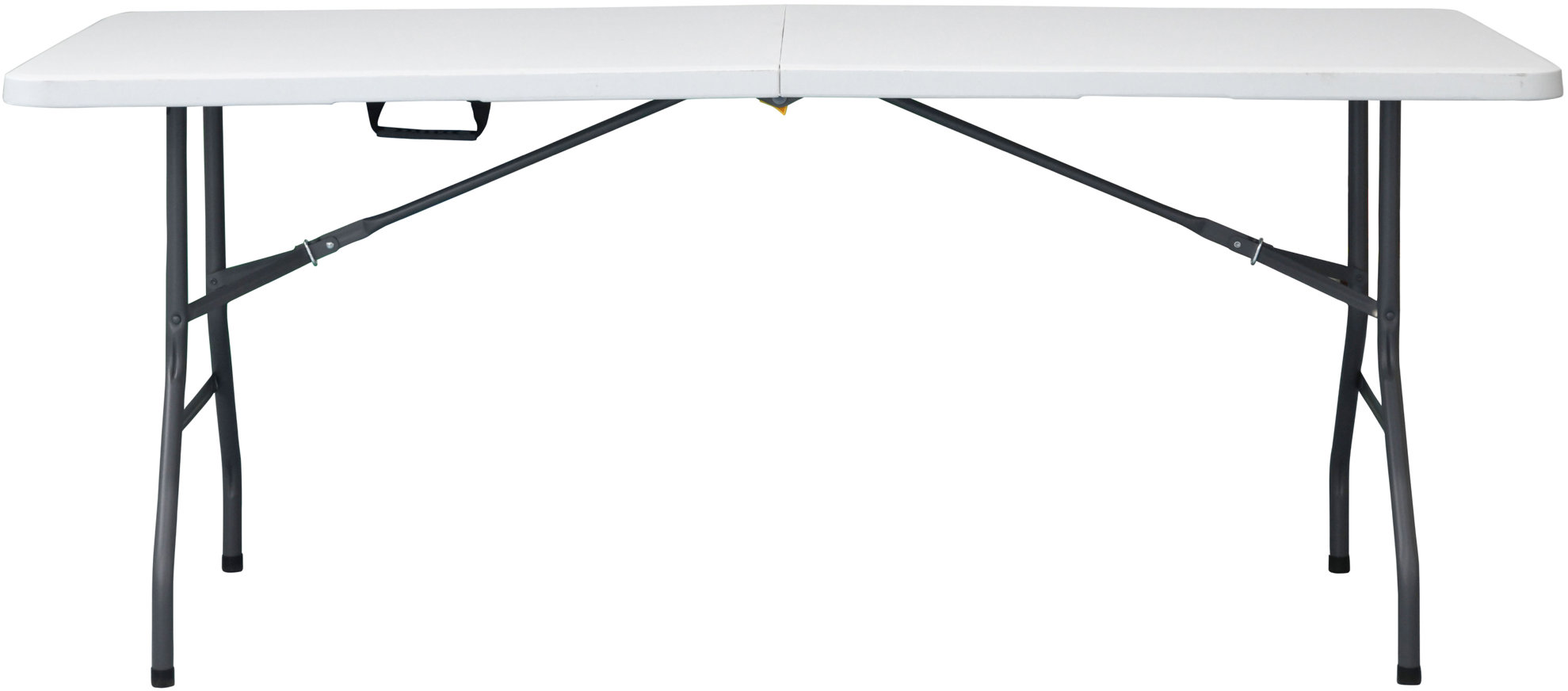 Autronic Stôl campingový biely 180 × 70 Flexor, skladací, s držadlom na ľahké prenášanie