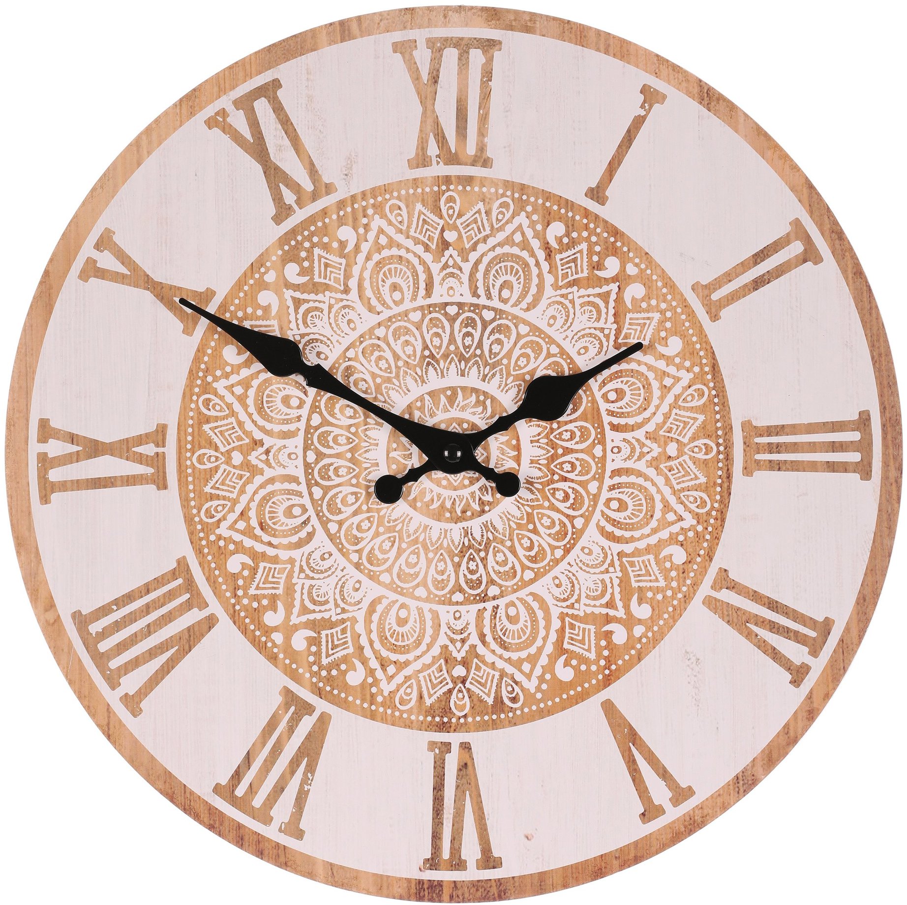Hodiny nástenné 34 cm, MDF, motív mandaly