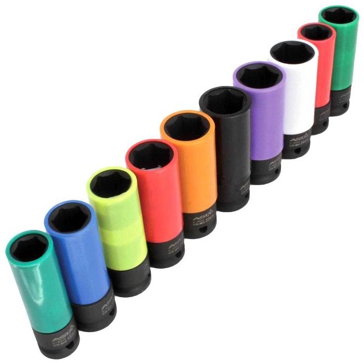 ASTA Úderové násadkové kľúče pre hliníkové ráfiky 15 – 24 mm A-WN1210 ks