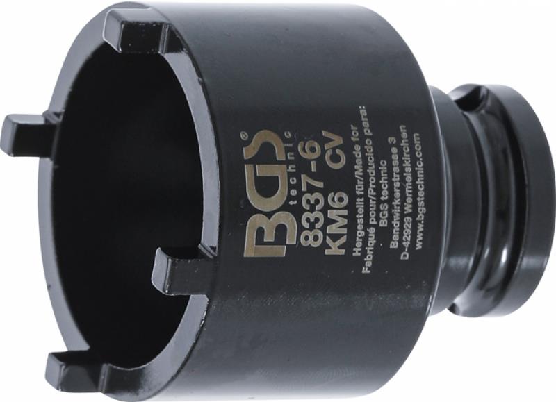 BGS Nástrčná hlavica 1/2" na matice so zárezmi KM6 B8337-6