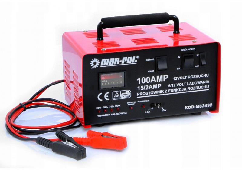 MAR-POL Nabíjačka so štartérom 100A, 6 V/12 V, 20 – 120 Ah M82492