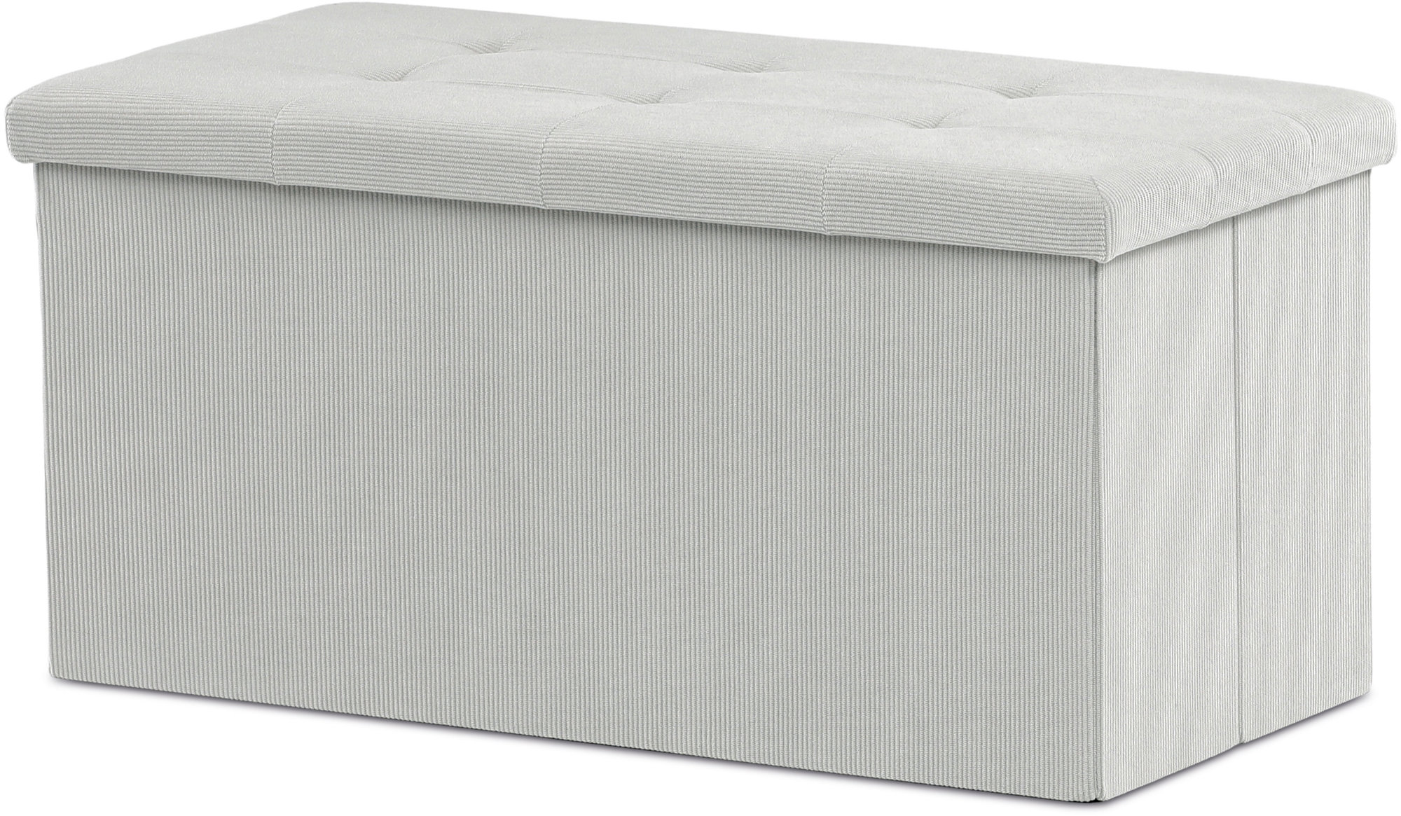 AUTRONIC Taburet s úložným priestorom, krémová menčestrová látka 37 × 77 × 38 cm