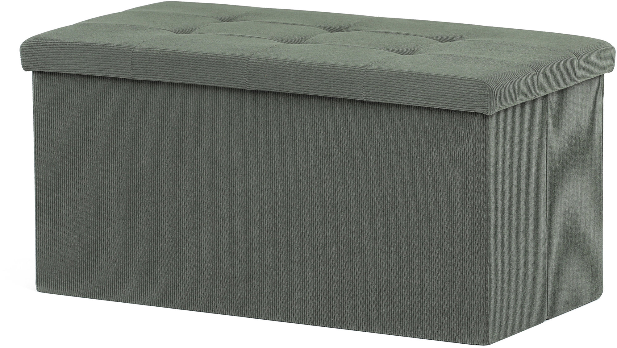 AUTRONIC Taburet s úložným priestorom, zelená menčestrová látka 37 × 77 × 38 cm