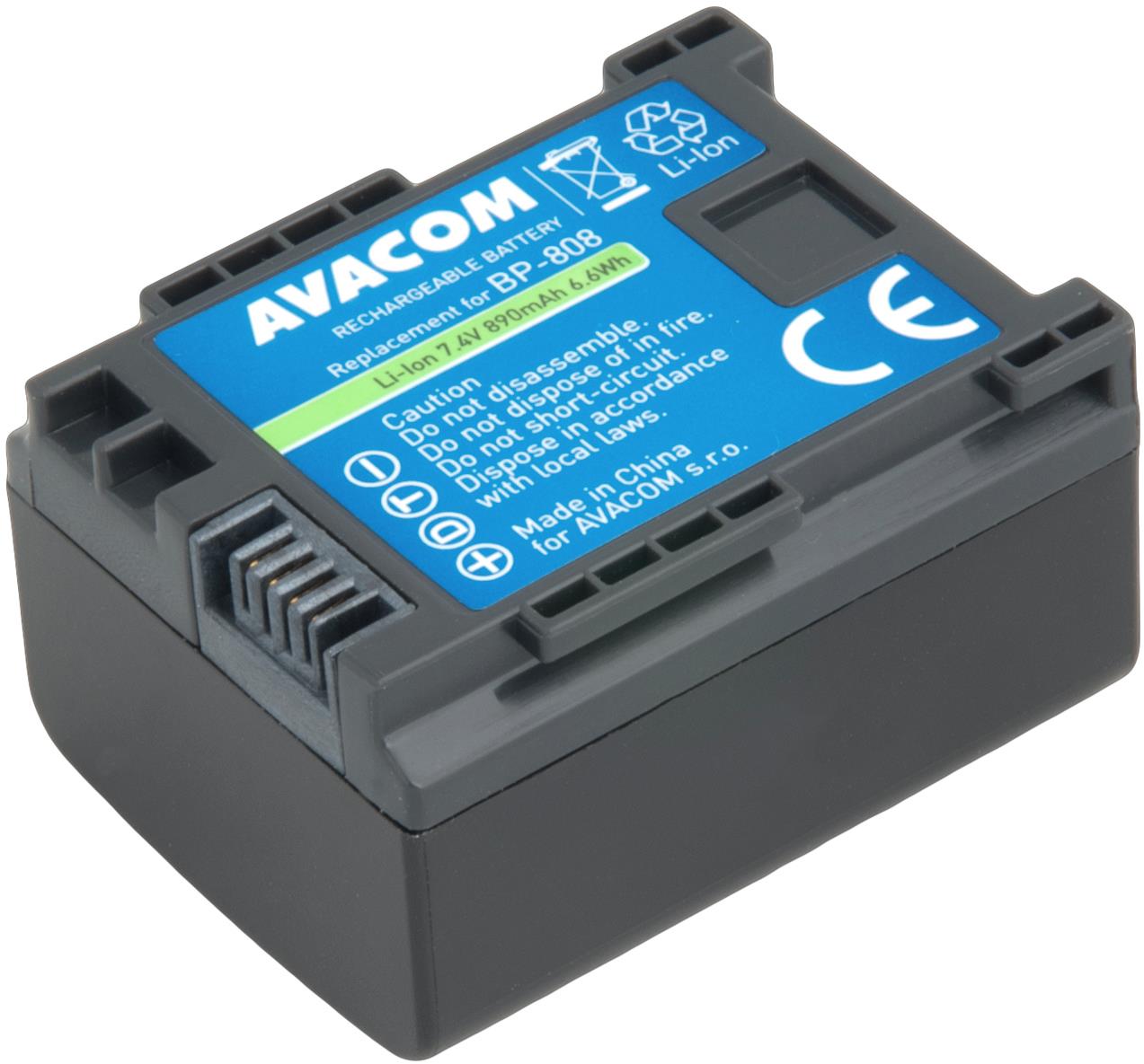 AVACOM Canon BP – 808 Li-ion 7,4 V, 890 mAh, 6,6 Wh