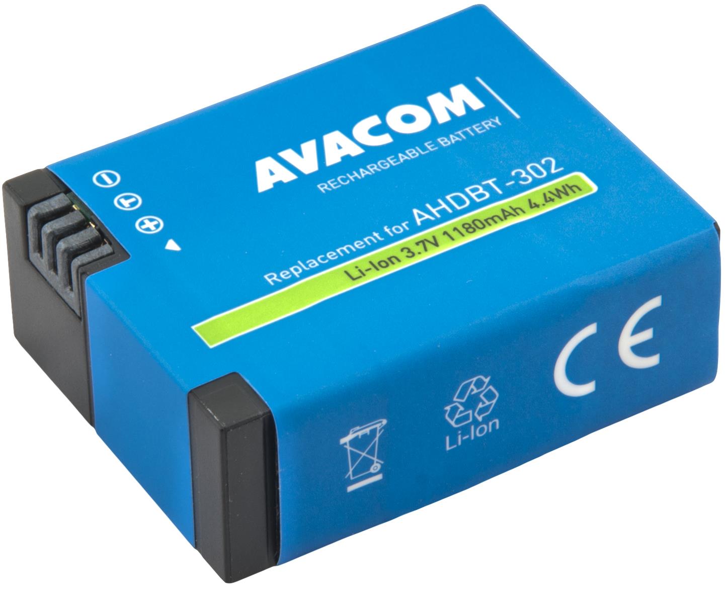 AVACOM GoPro AHDBT – 302 Li-Ion 3,7 V, 1180 mAh, 4,4 Wh