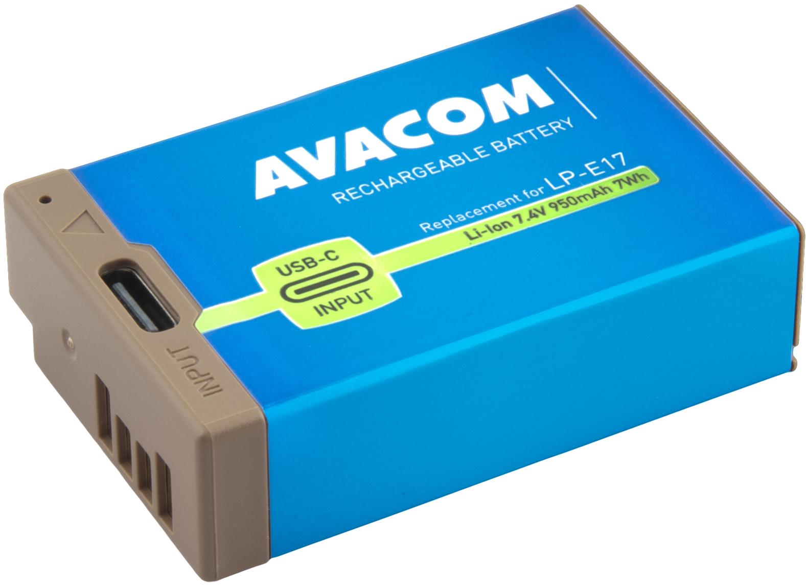 AVACOM Canon LP-E17 vstup USB-C Li-Ion
