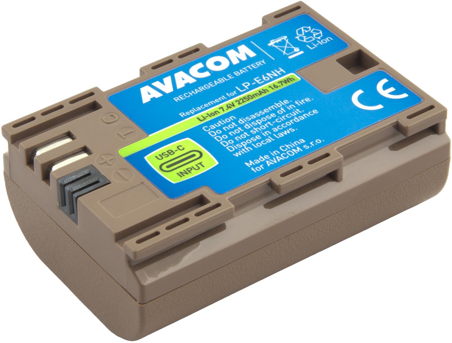 AVACOM Canon LP-E6NH vstup USB-C Li-Ion