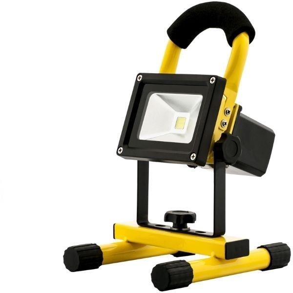 AVIDE Prenosný nabíjací LED reflektor, 10 W 560 lm, studená, stmievateľný vypínač