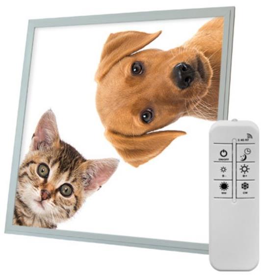 Ortus Stmievateľný LED panel s motívom mačka a pes, 60 × 60 cm CCT