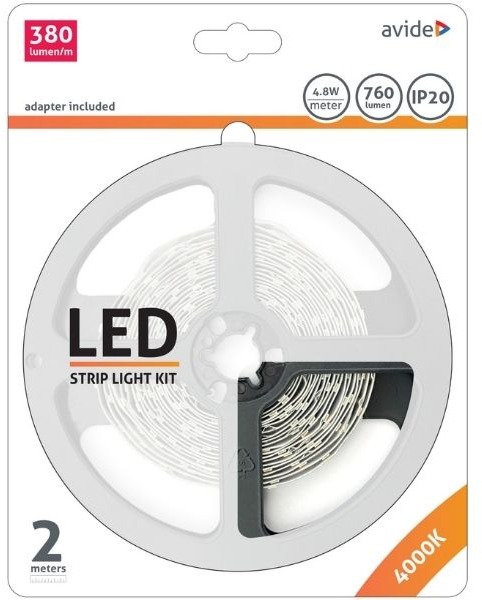 Avide Sada LED pásik denné svetlo so zdrojom 2 m