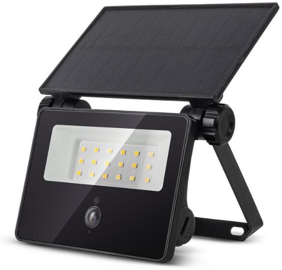 AVIDE Výkonný solárny LED reflektor so snímačom pohybu 8 W 700 lm, denný