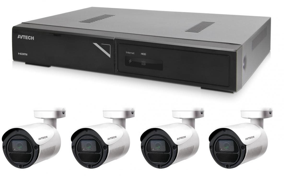 AVTECH kamerová sada 1× NVR AVH1104 a 4× 2 Mpx IP Bullet kamera DGM2103SV