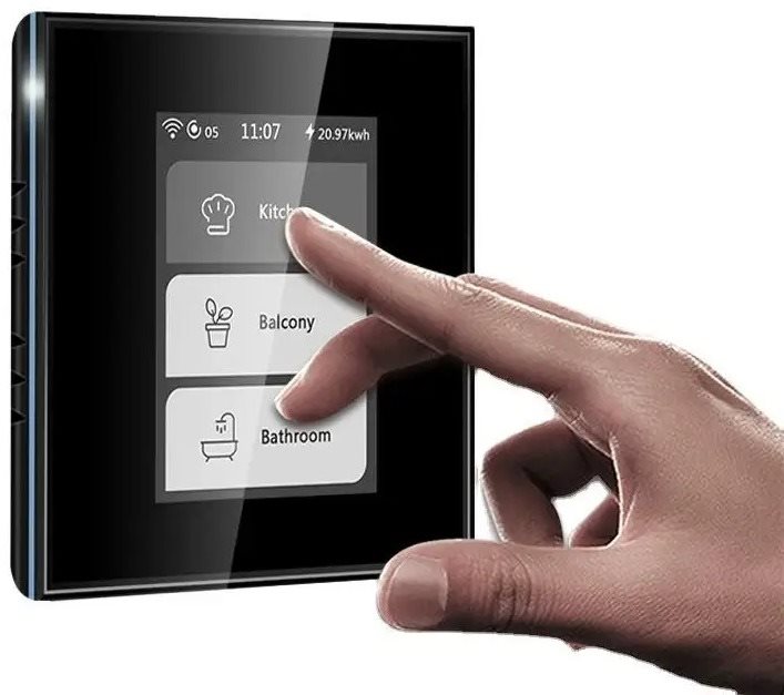 iQtech Millennium L8HSTYB, WiFi multifunkčný vypínač Smartlife, čierny