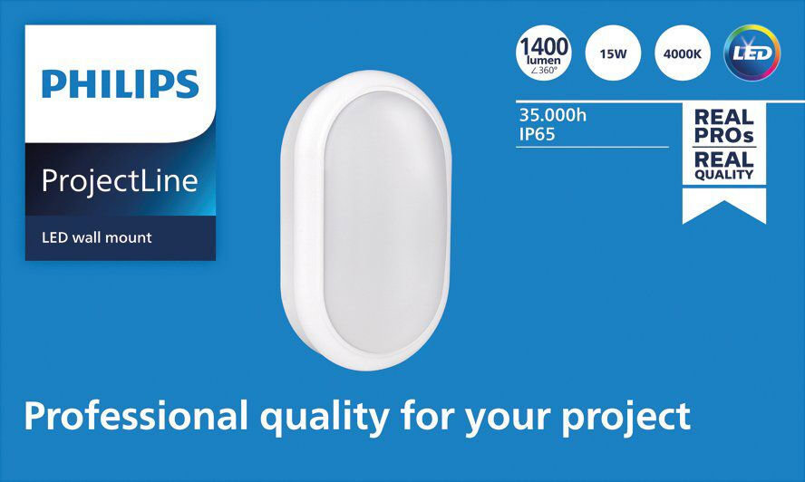 Philips LED (interiérové) nástenné svietidlo Projectline ovál 1400 lm 4000 K