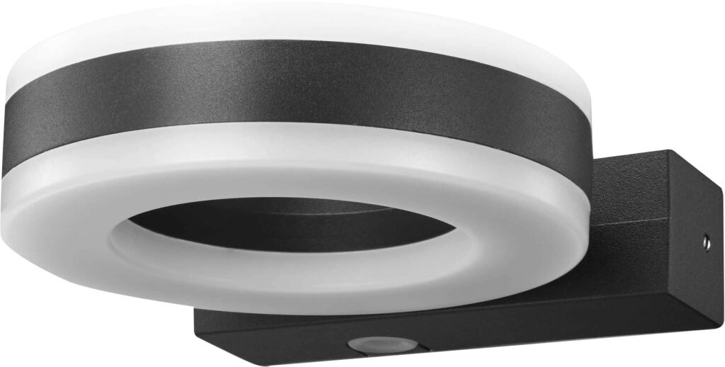 Eurakles Vonkajšie nástenné LED svietidlo NIKKI, 20 W, IP65, priemer 20 cm, antracit